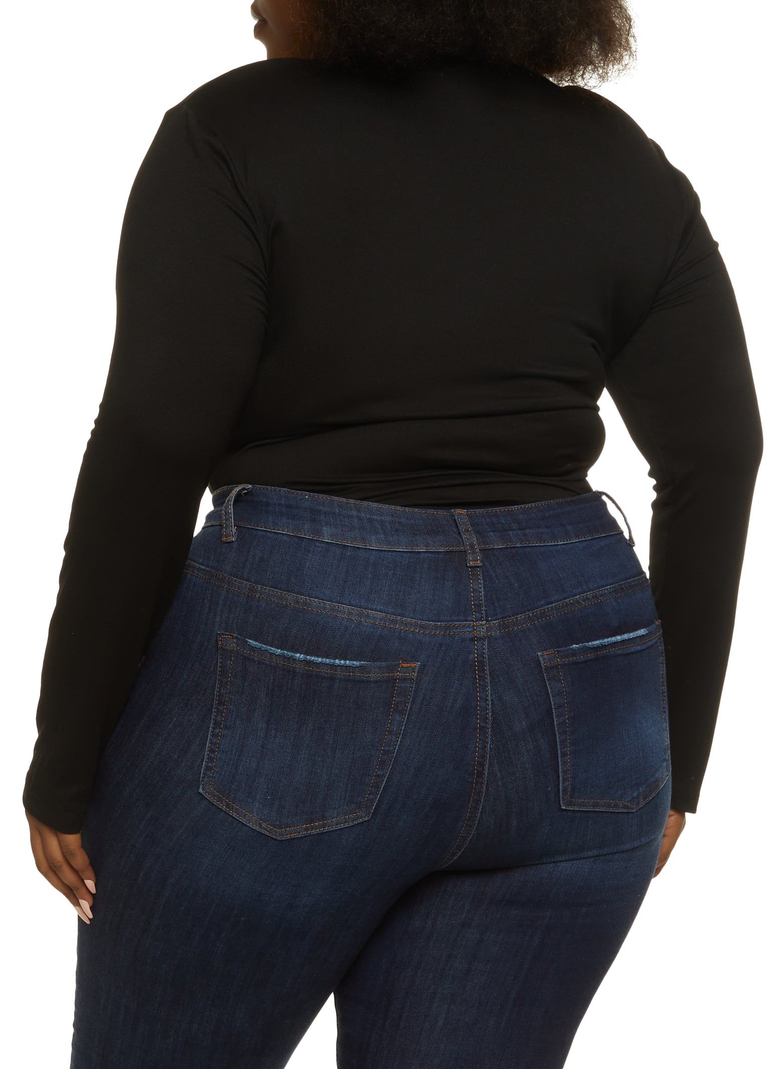 Plus Size Faux Wrap Basic Bodysuit sold by Rainbow product image thumbnail 3