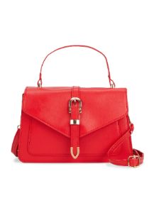 Faux Leather Buckle Detail Convertible Handbag sold by Rainbow