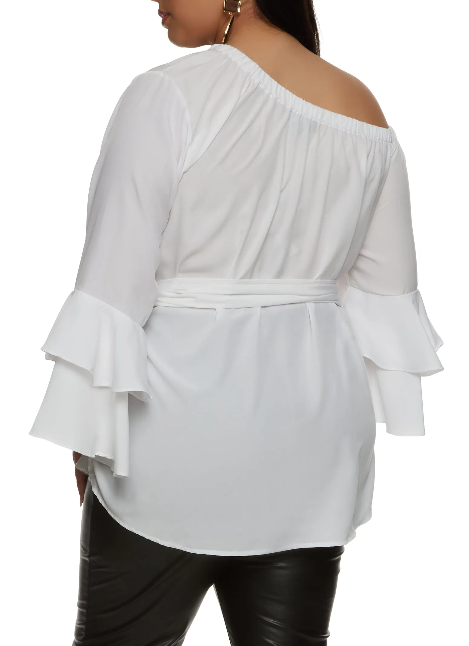 Plus Size Ruffled Tiered Bell Sleeve Blouse sold by Rainbow product image thumbnail 2