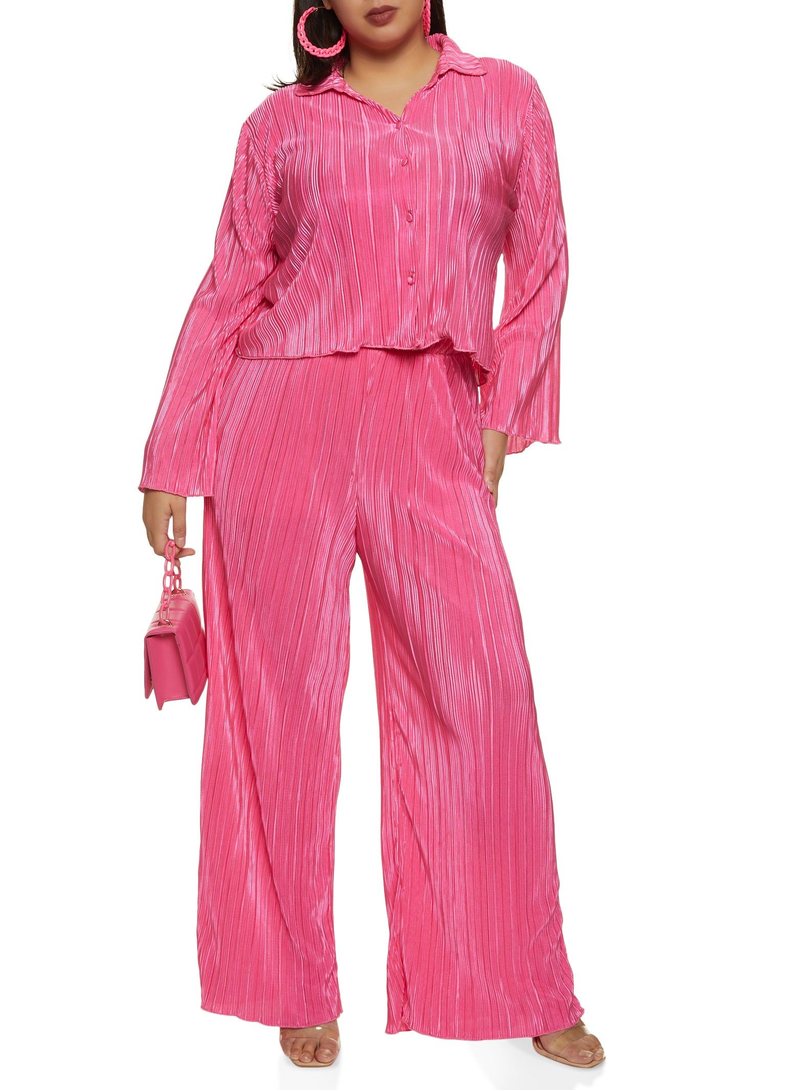 Plus Size Plisse Button Front Top sold by Rainbow product image thumbnail 2