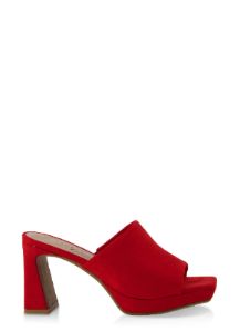 Square Toe Block Heel Slide Sandals sold by Rainbow
