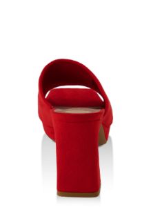 Square Toe Block Heel Slide Sandals sold by Rainbow