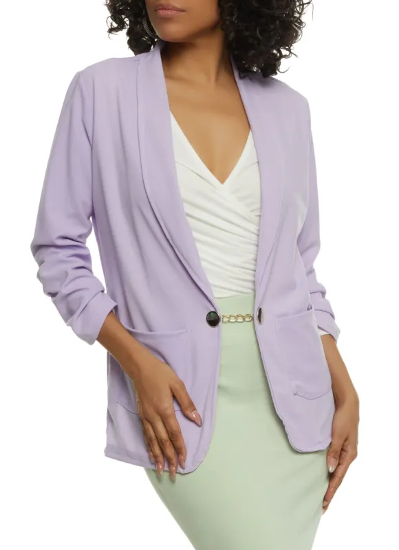 Ruched Sleeve Chain Detail Blazer sold by Rainbow