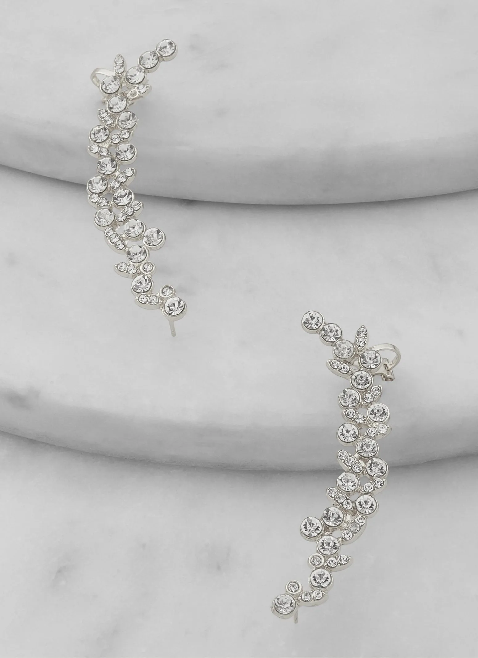 Metallic Rhinestone Climber Earrings sold by Rainbow product image thumbnail 2