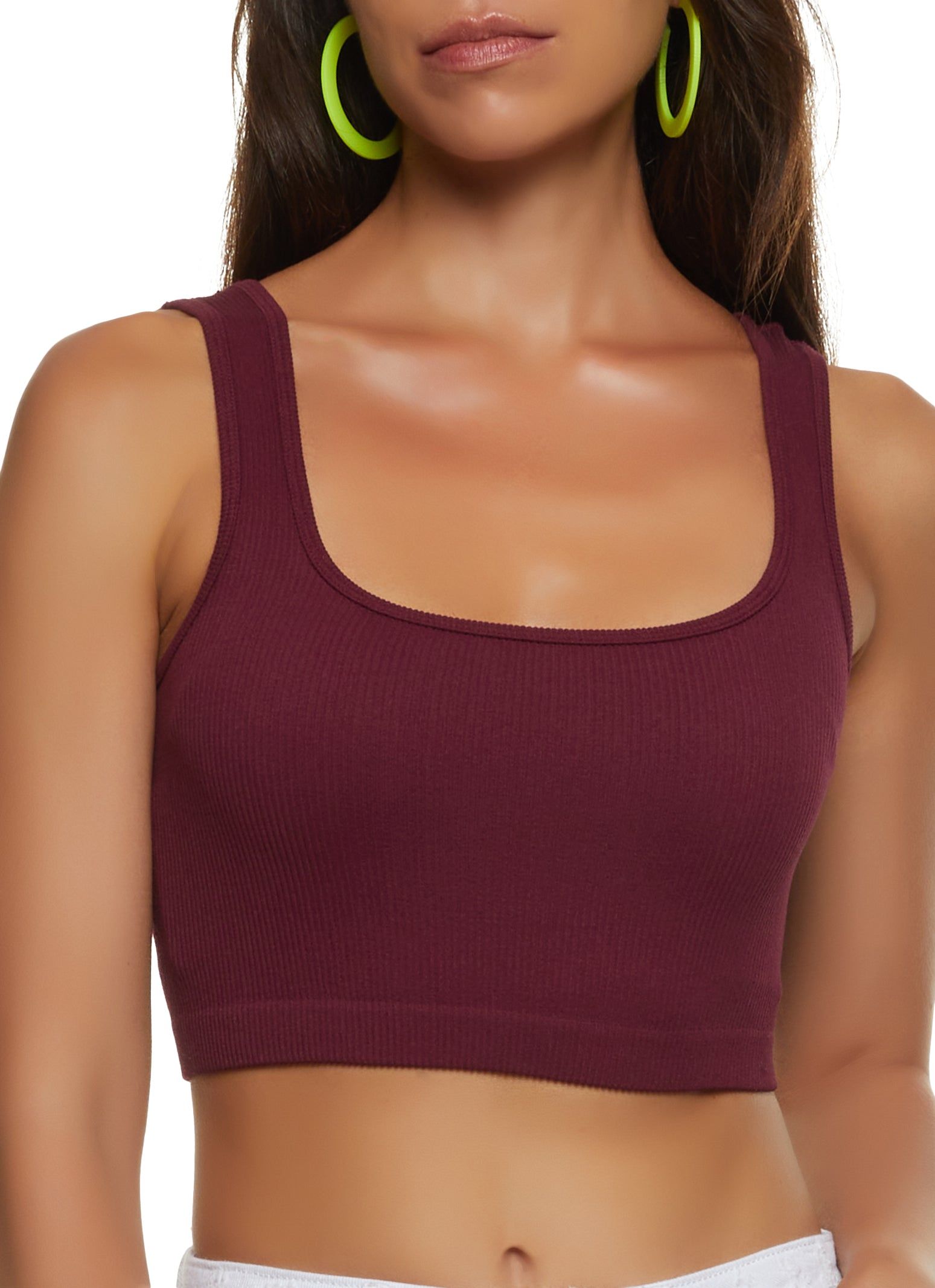 Compression Ribbed Cropped Tank Top sold by Rainbow