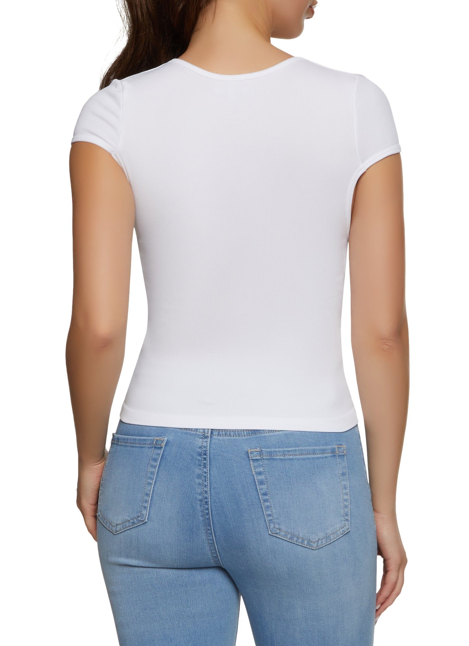 Seamless Ribbed V Neck Top sold by Rainbow product image thumbnail 2