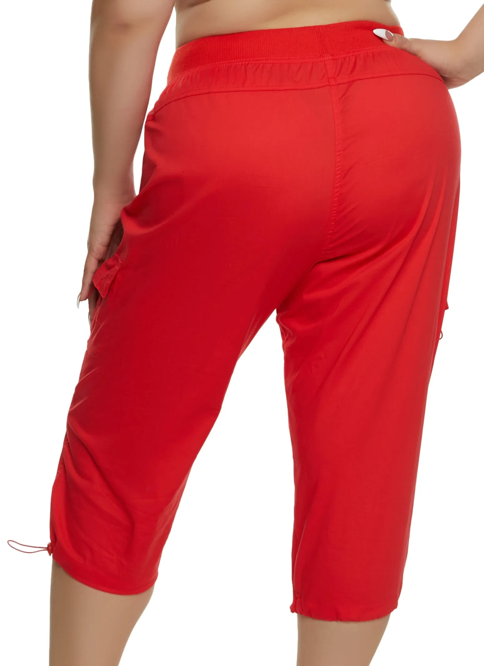 Plus Size Poplin Toggle Drawstring Cargo Capris sold by Rainbow product image thumbnail 3