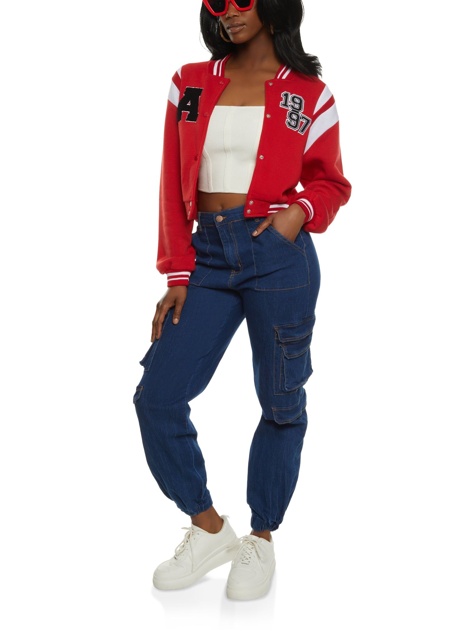 High Waist Denim Cargo Joggers sold by Rainbow product image thumbnail 2