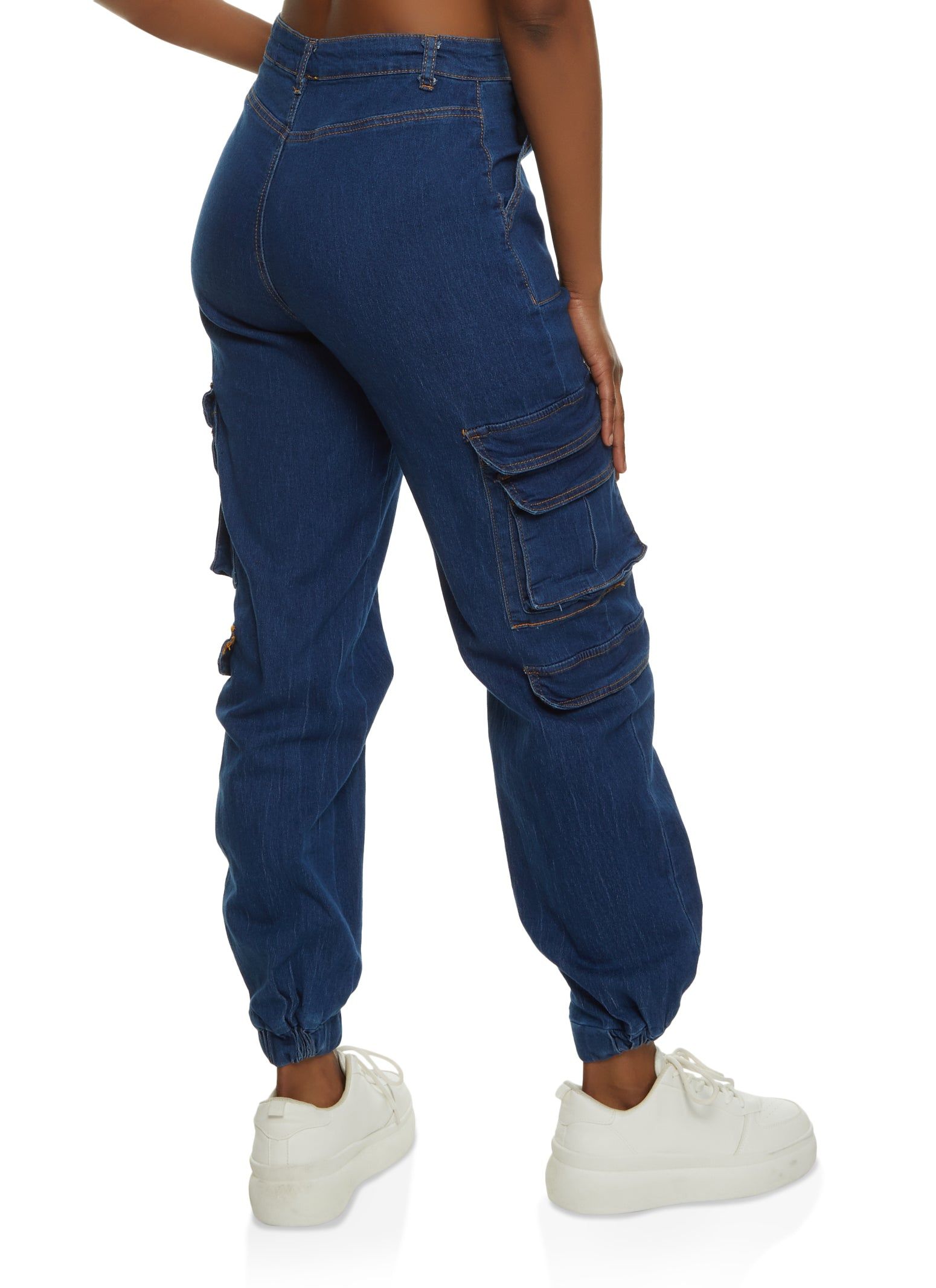 High Waist Denim Cargo Joggers sold by Rainbow product image thumbnail 3
