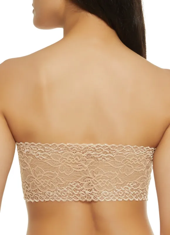 Floral Lace Back Bandeau Bra sold by Rainbow