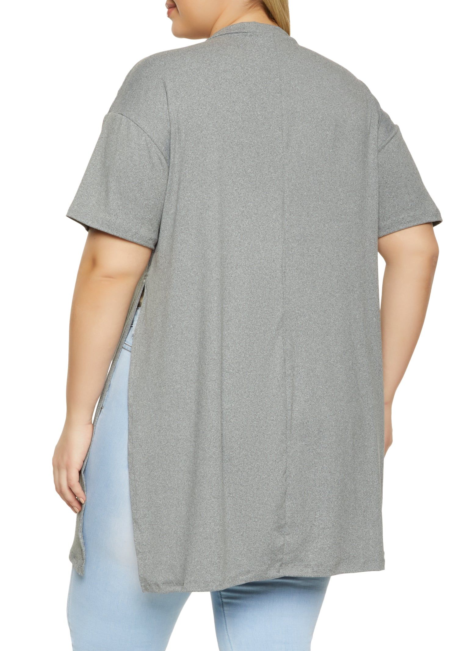 Plus Size Side Slit V Neck Tee sold by Rainbow product image thumbnail 2