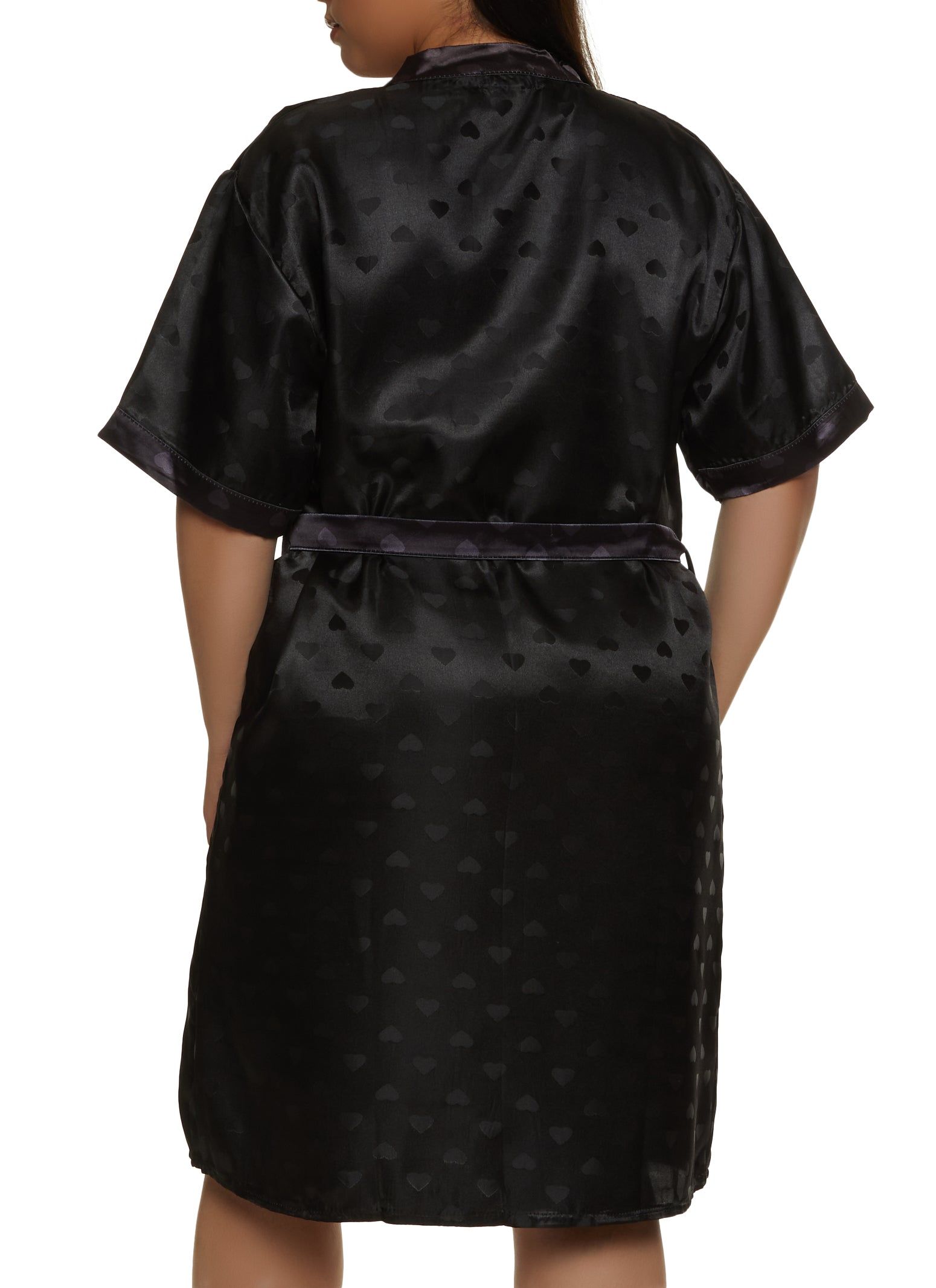 Plus Size Satin Heart Print Cami Nightgown and Robe sold by Rainbow product image thumbnail 2