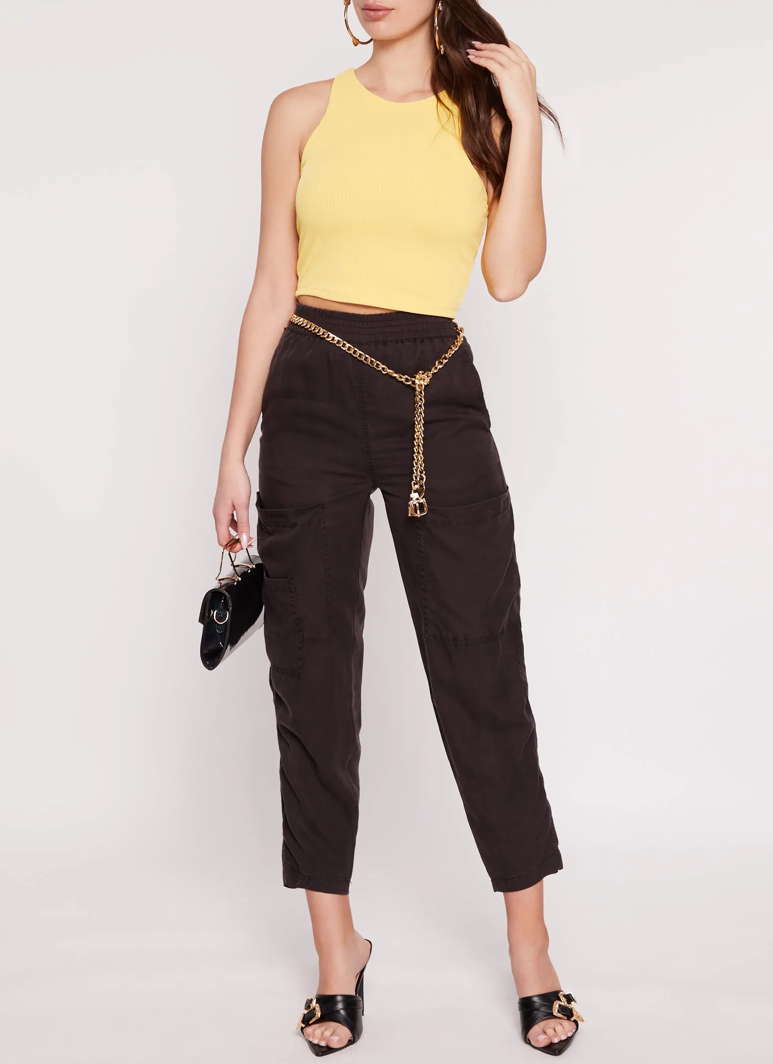 Iris Ribbed Knit Cropped Tank Top sold by Rainbow product image thumbnail 2