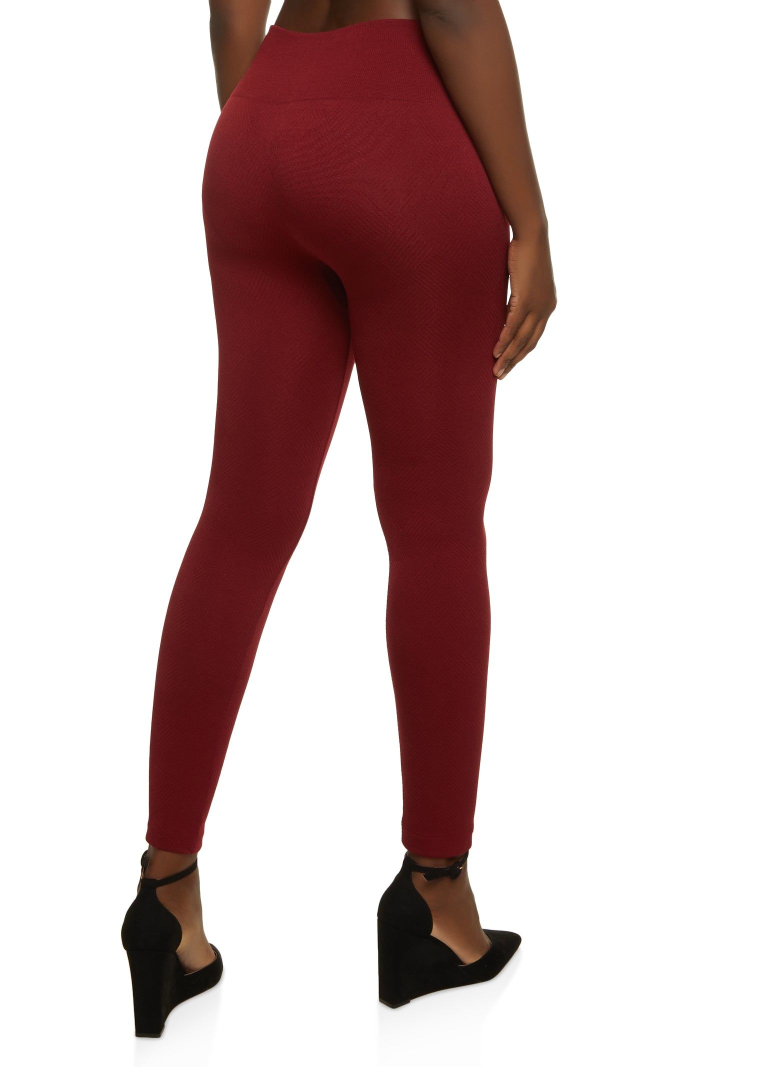 Seamless Textured Knit Fleece Leggings sold by Rainbow product image thumbnail 2
