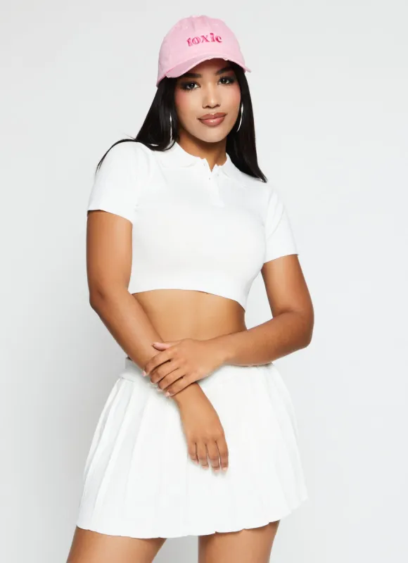 Daisy Solid Cropped Polo Shirt sold by Rainbow