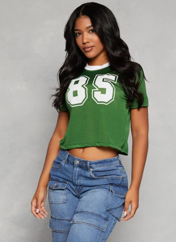 Graphic Cropped Football Jersey sold by Rainbow