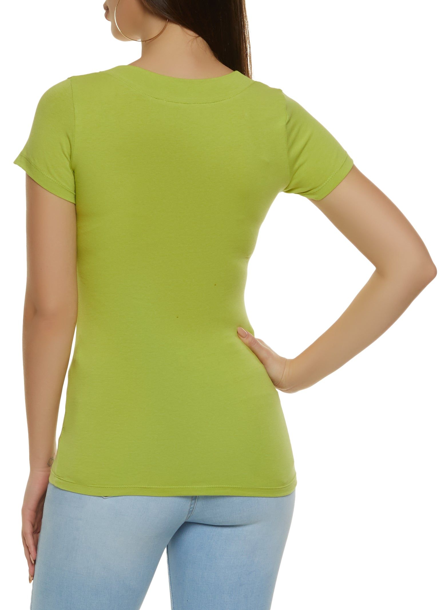 Basic V Neck Short Sleeve Tee sold by Rainbow product image thumbnail 2
