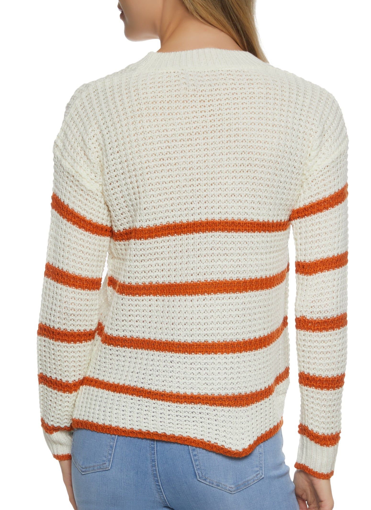 Crew Neck Striped Pullover Sweater sold by Rainbow product image thumbnail 2