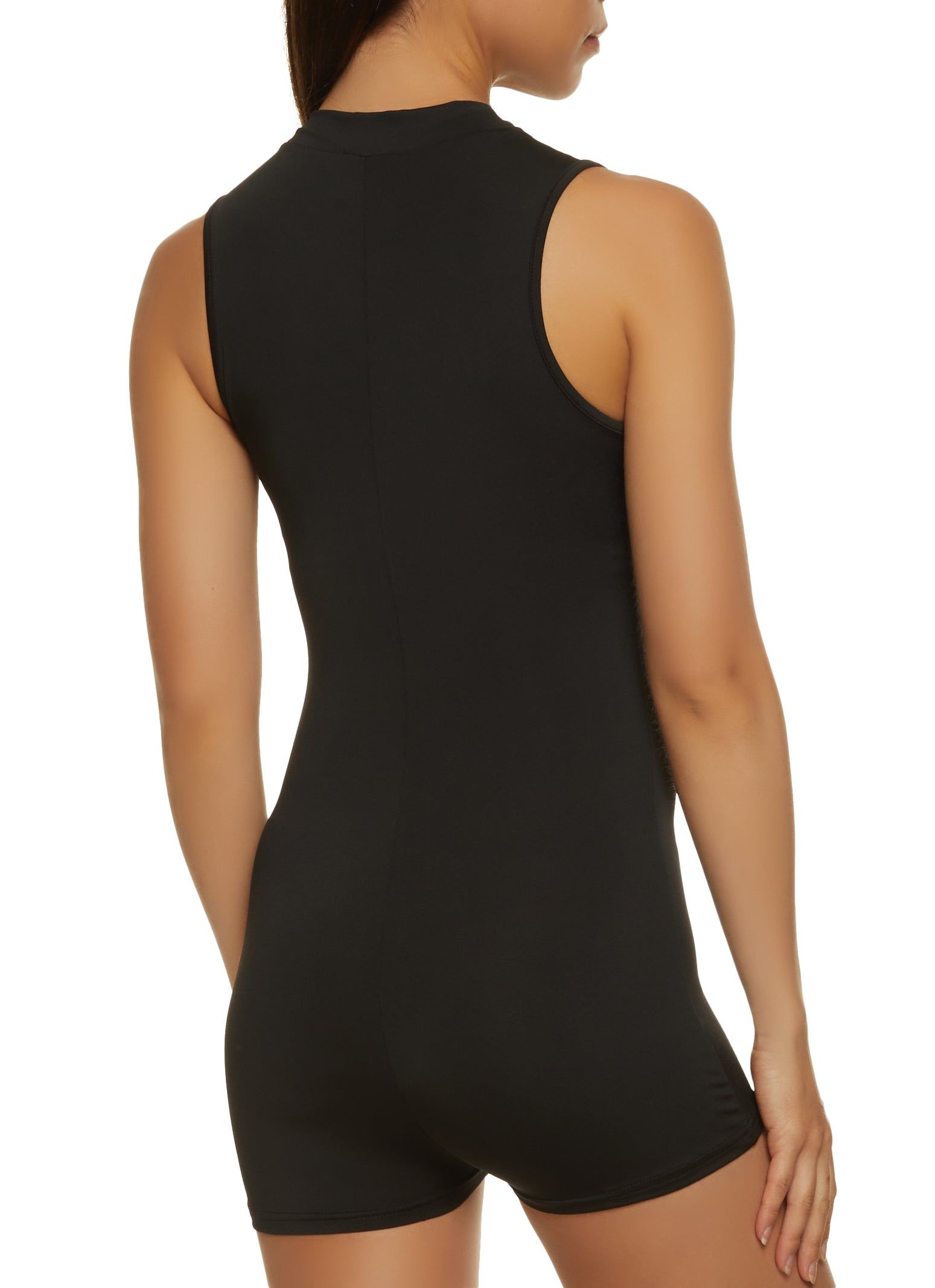 Zip Front Mock Neck Romper sold by Rainbow product image thumbnail 2