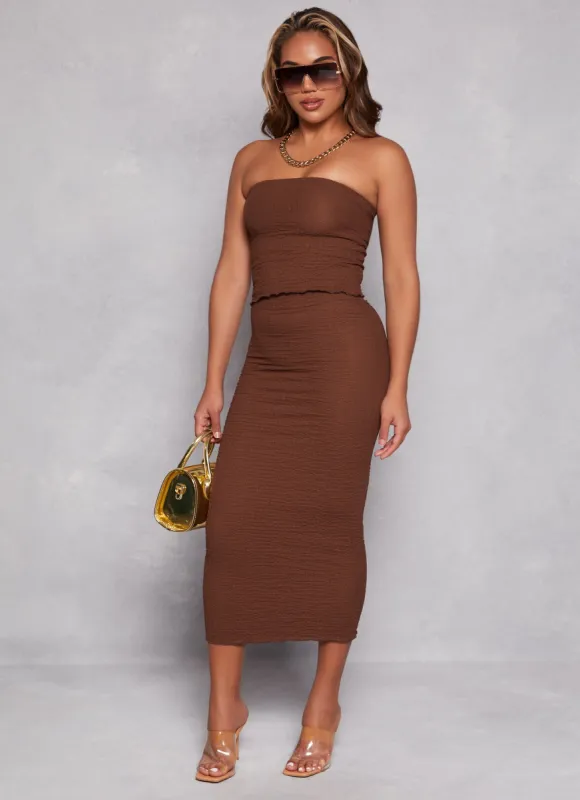 Textured Knit High Waist Skirt sold by Rainbow
