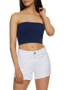 Solid Ribbed Knit Tube Top sold by Rainbow