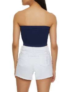 Solid Ribbed Knit Tube Top sold by Rainbow