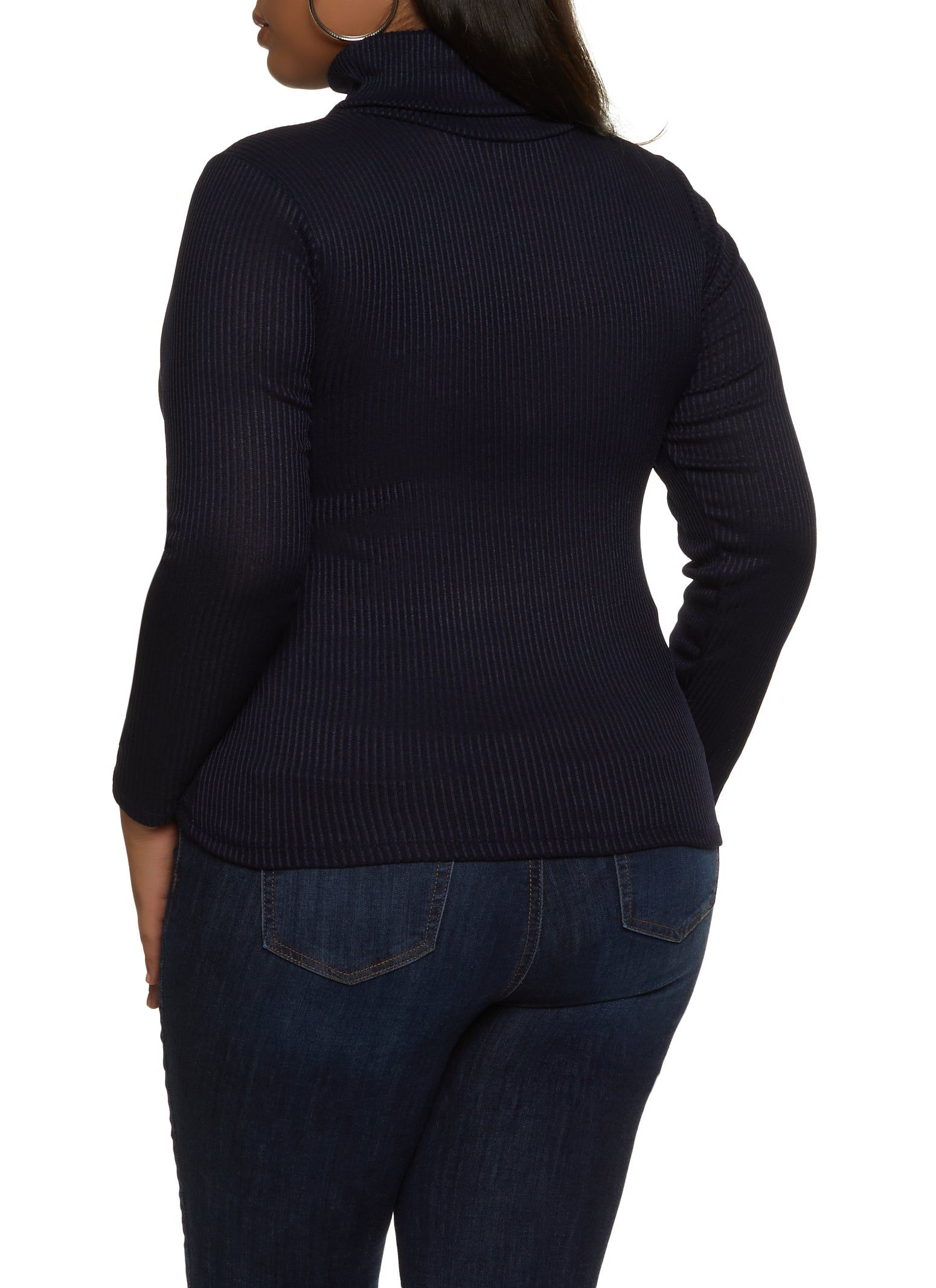 Plus Size Ribbed Knit Turtleneck Long Sleeve Top sold by Rainbow product image thumbnail 2