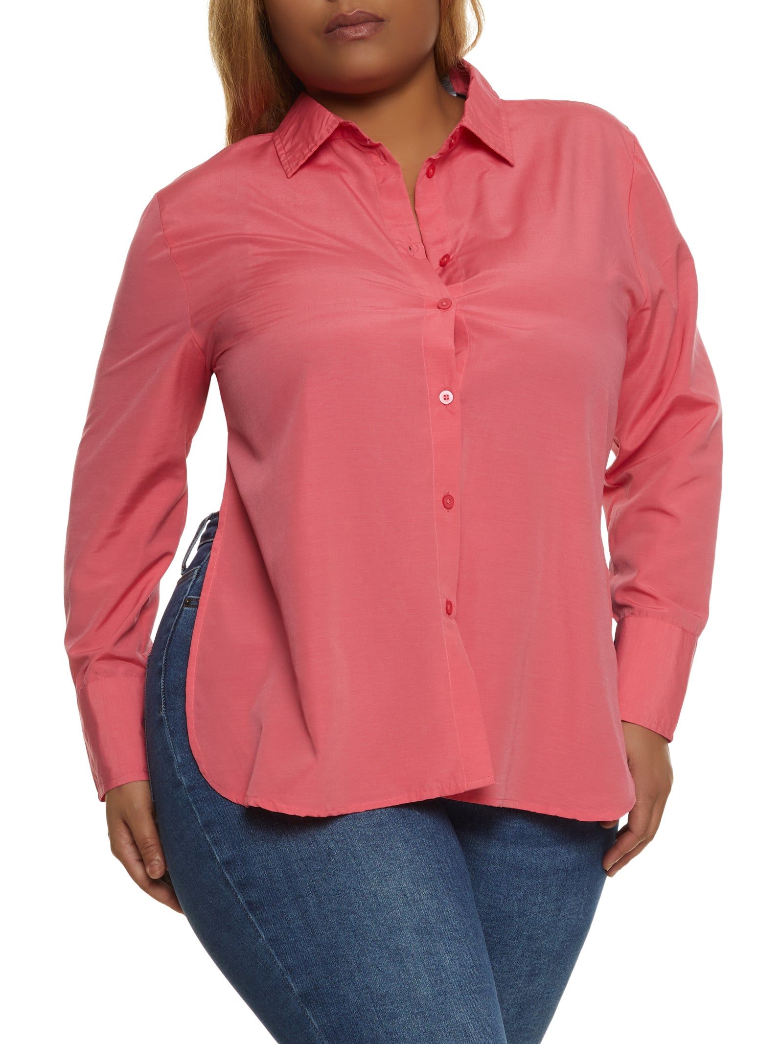 Plus Size Open Tie Back Shirt sold by Rainbow