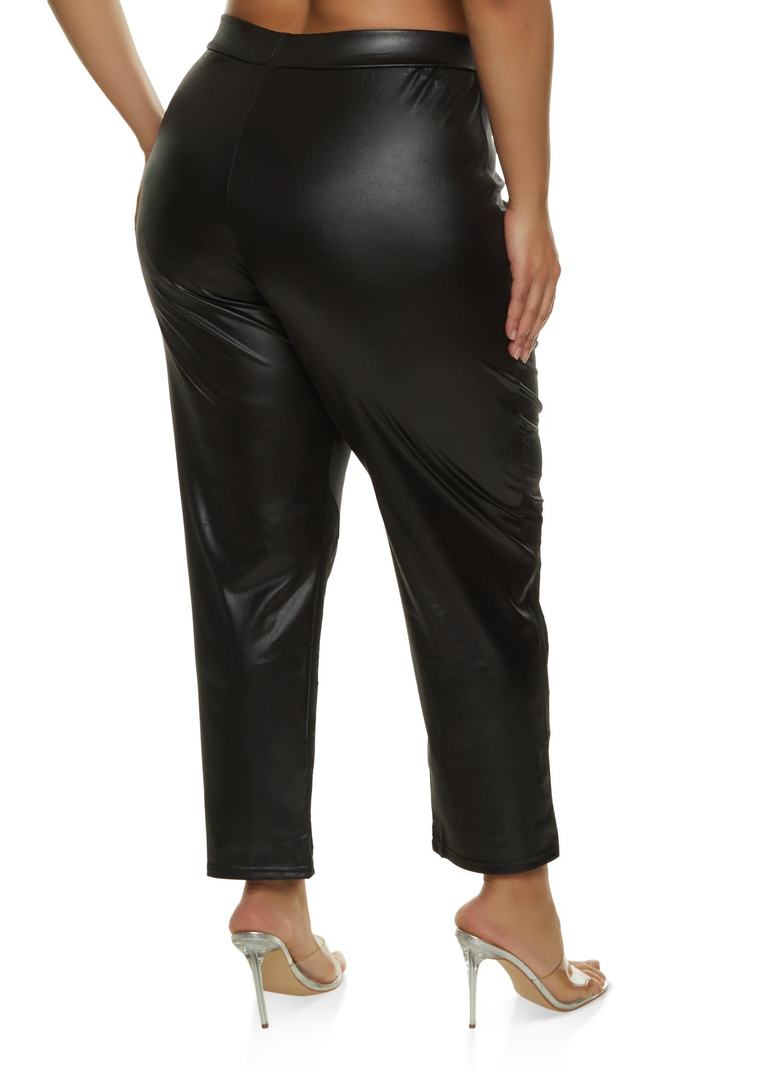 Plus Size Faux Leather Lace Detail Dress Pants sold by Rainbow product image thumbnail 2