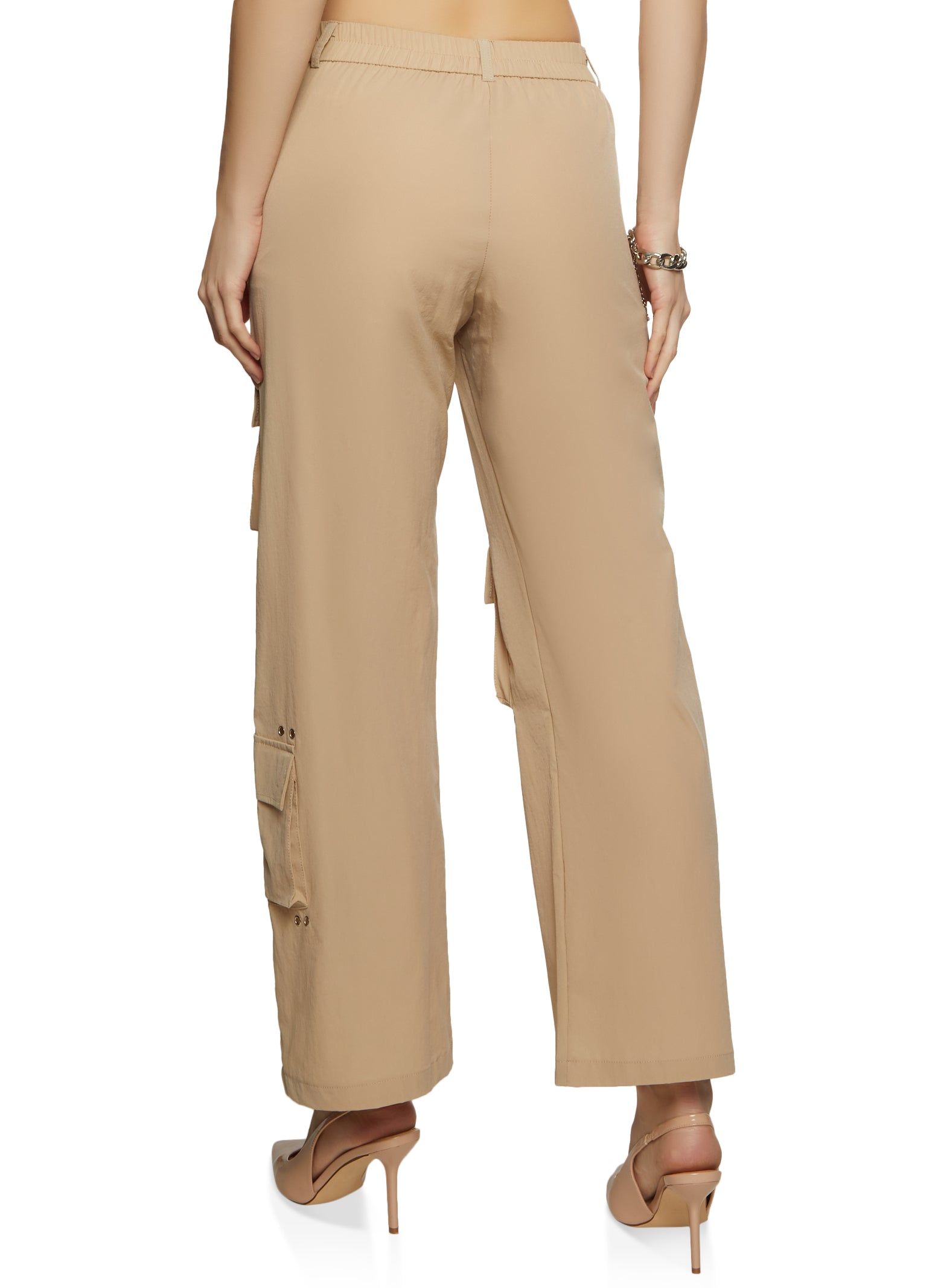 Nylon Wide Leg Cargo Pants sold by Rainbow product image thumbnail 2