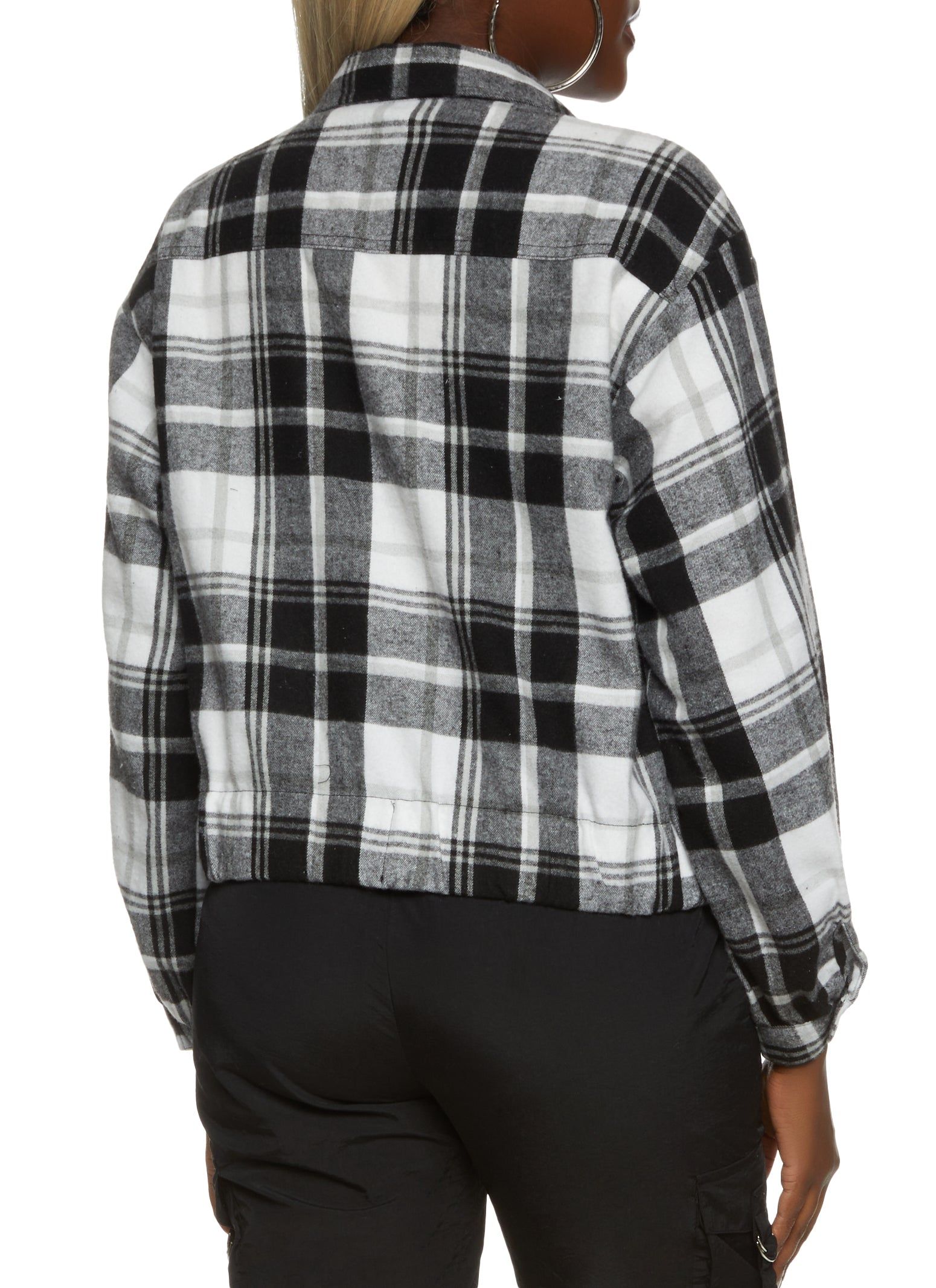 Plaid Button Front Pocket Detail Shacket sold by Rainbow product image thumbnail 3