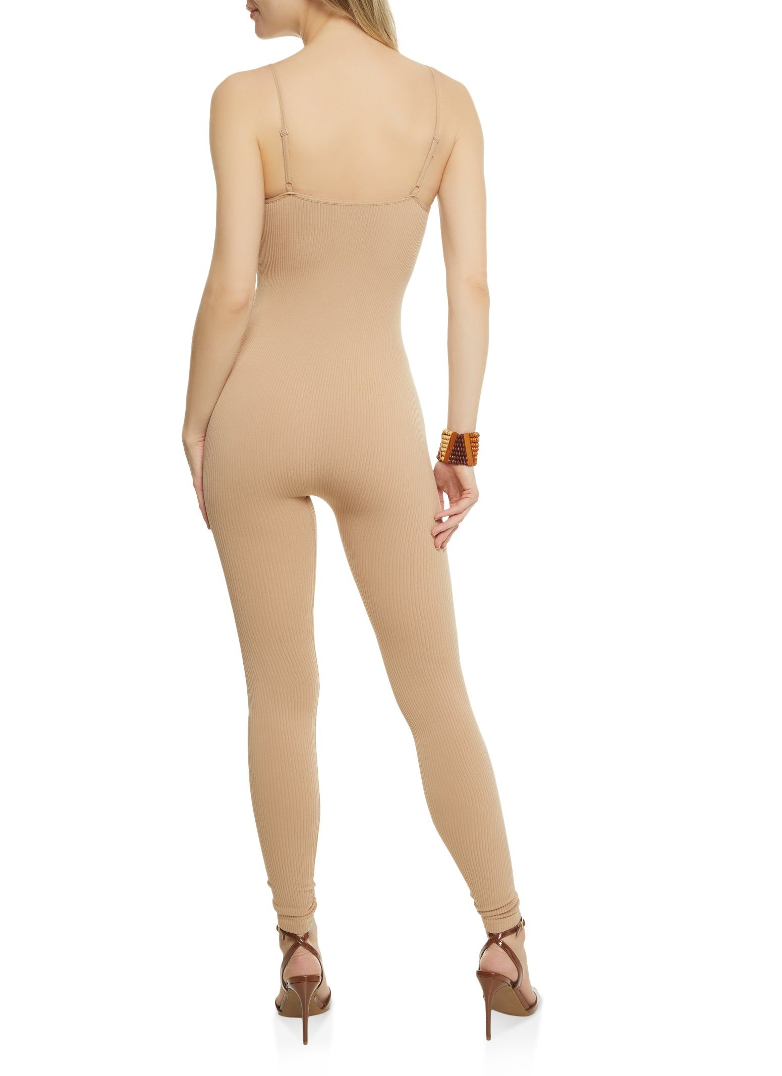 Solid Ribbed Cami Catsuit sold by Rainbow product image thumbnail 2