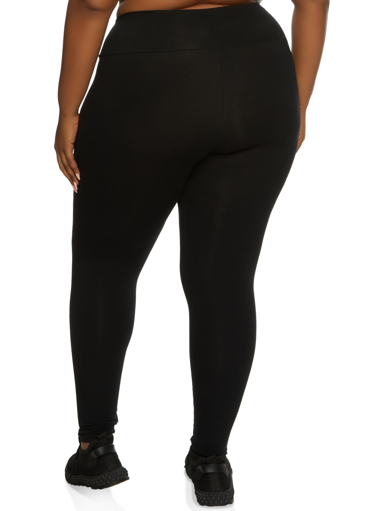 Plus Size Solid High Rise Waistband Leggings sold by Rainbow product image thumbnail 2