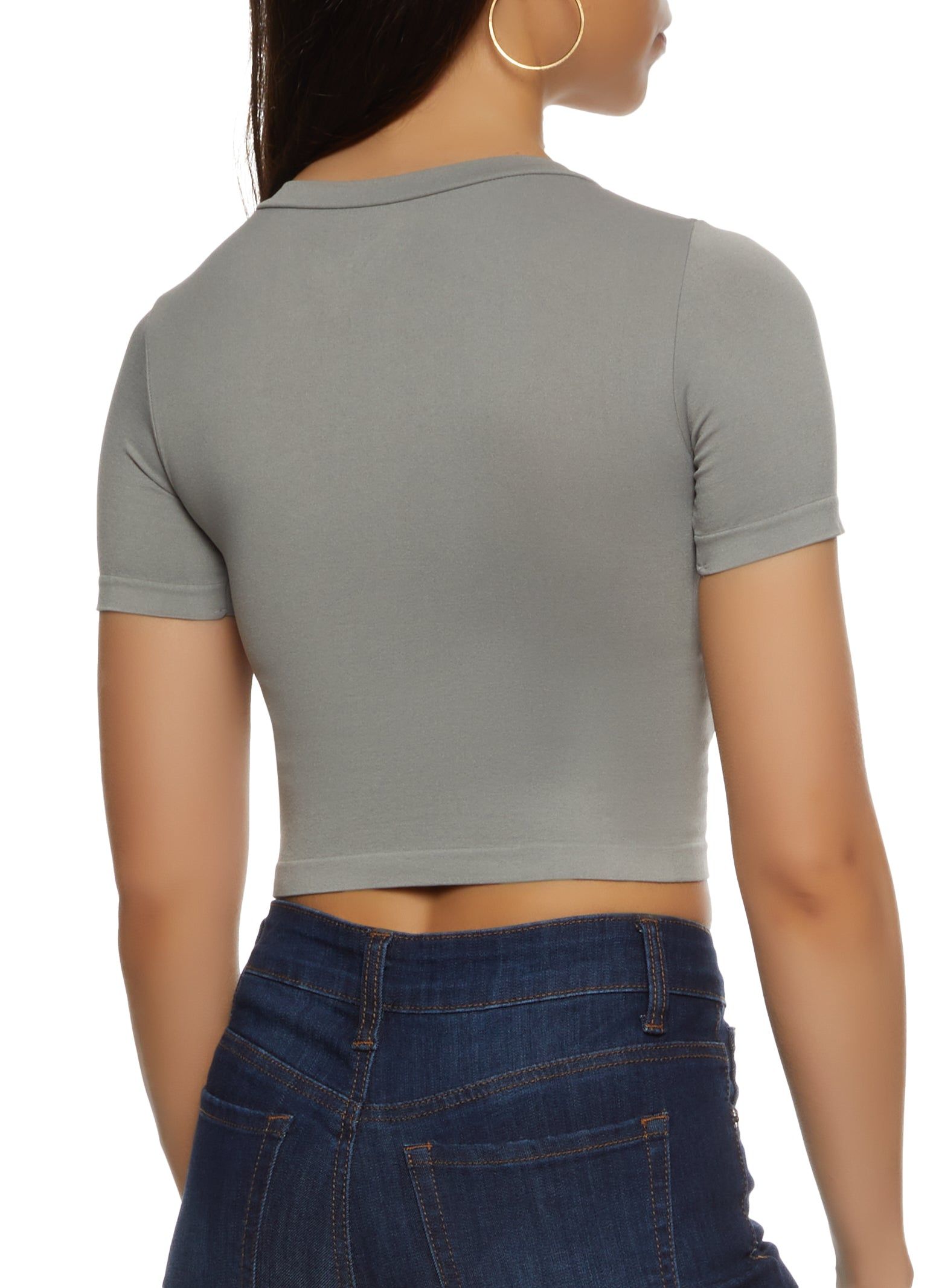 Seamless Crew Neck Cropped T Shirt sold by Rainbow product image thumbnail 2