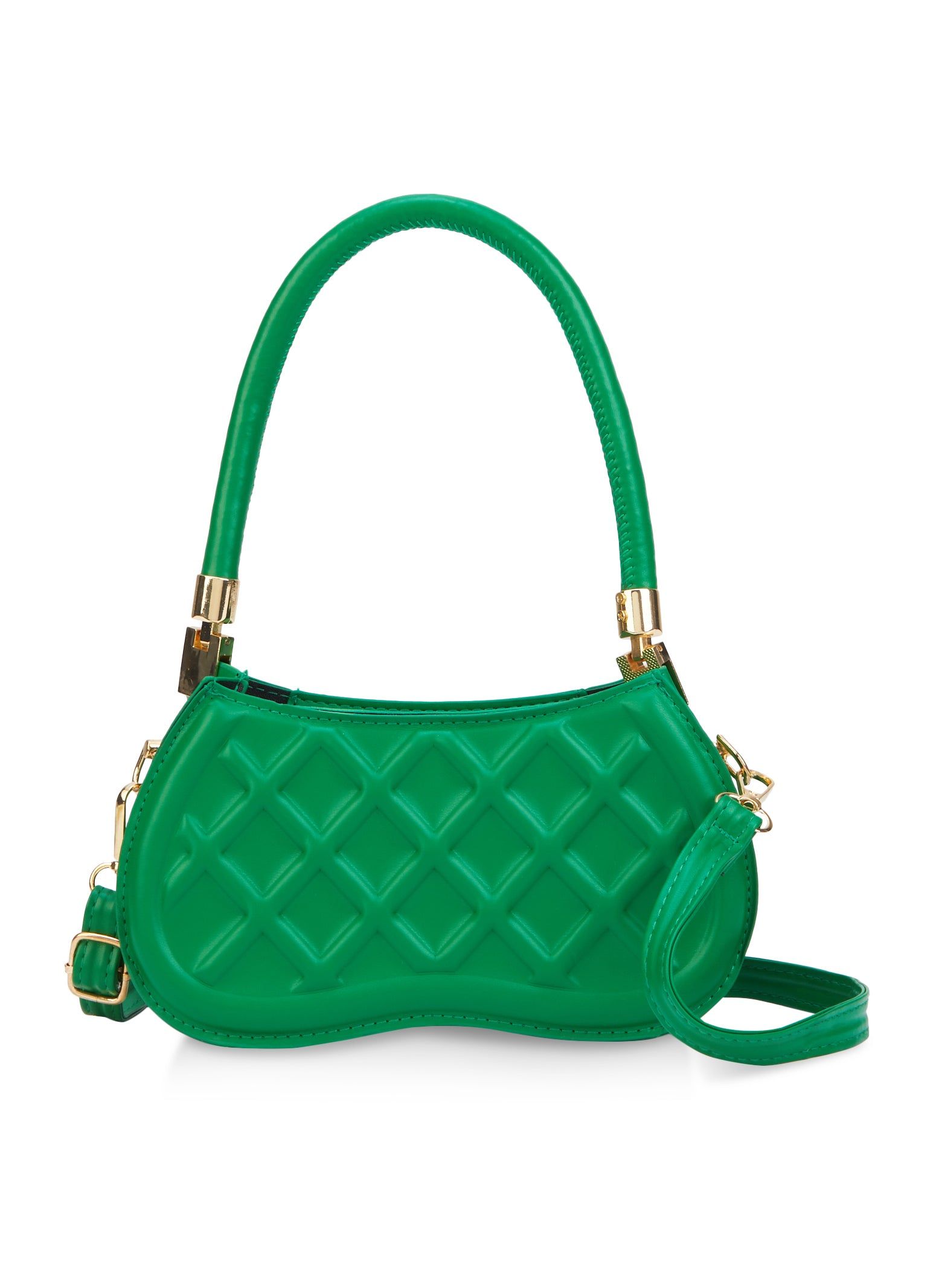 Faux Leather Quilted Shoulder Bag sold by Rainbow product image thumbnail 2