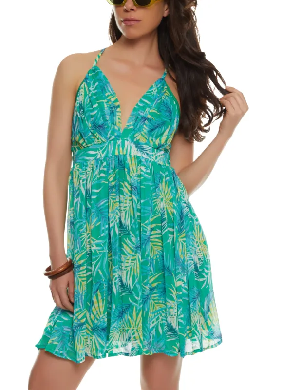 Haute Monde Floral Chiffon Mini Dress sold by Rainbow