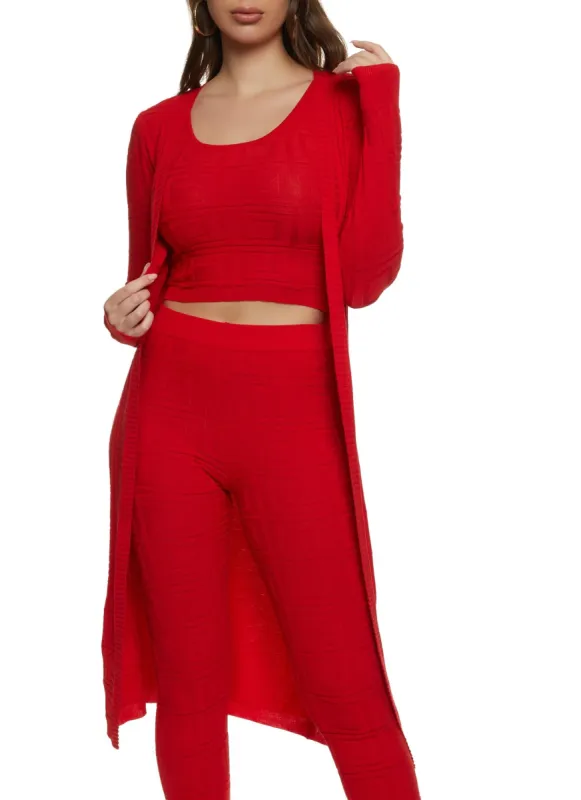 Solid Textured Knit Duster sold by Rainbow