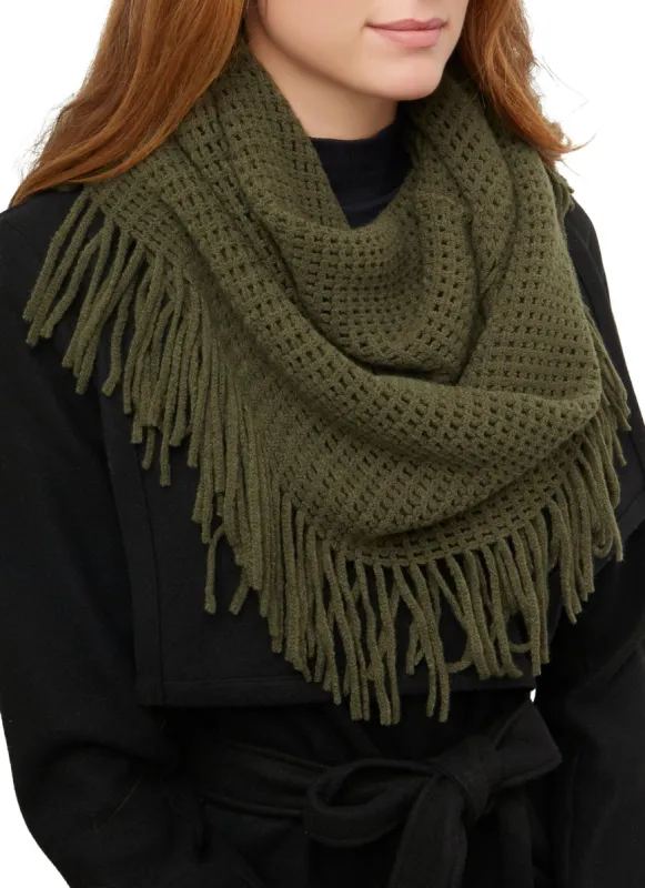 Solid Waffle Knit Infinity Scarf sold by Rainbow