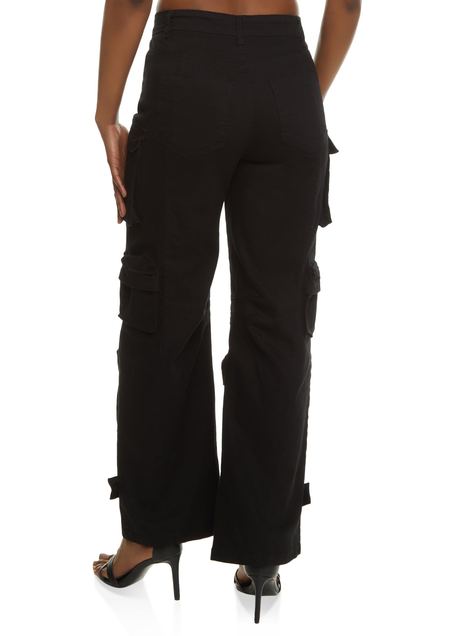 Twill Wide Leg Strap Cargo Pants sold by Rainbow product image thumbnail 3