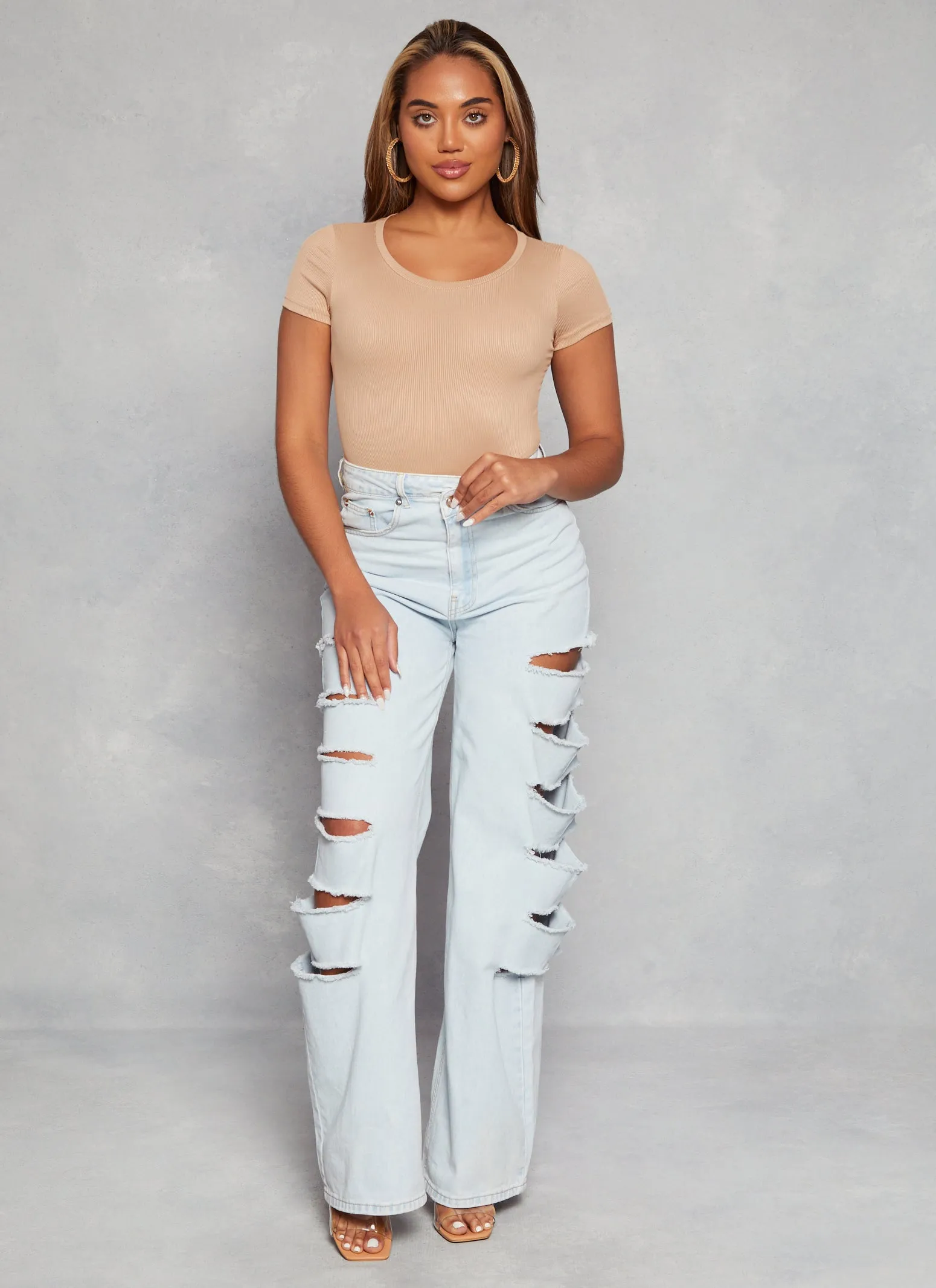 Daisy Basic Crew Neck Short Sleeve Bodysuit sold by Rainbow product image thumbnail 2