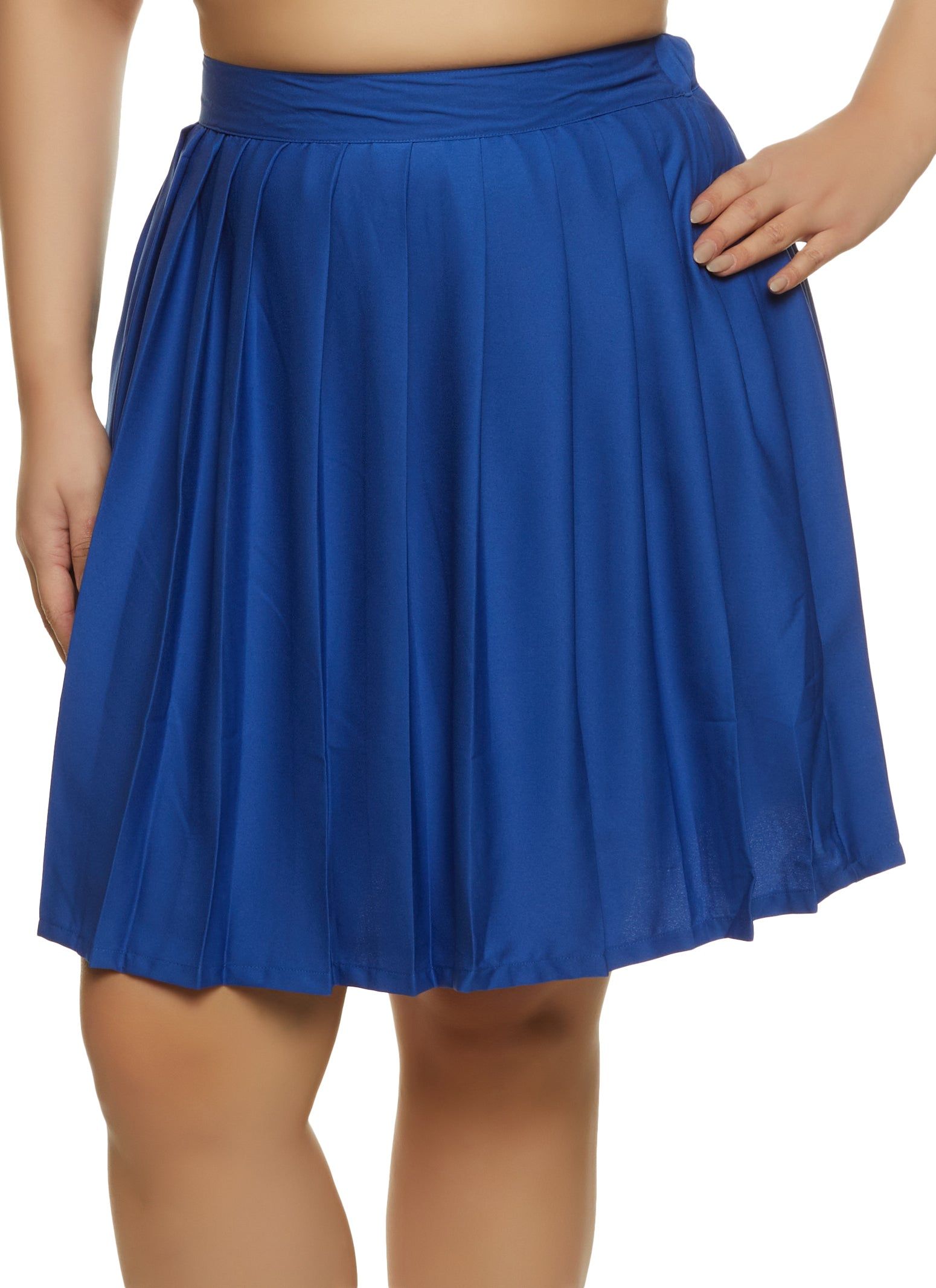 Plus Size High Waisted Pleated Skirt sold by Rainbow