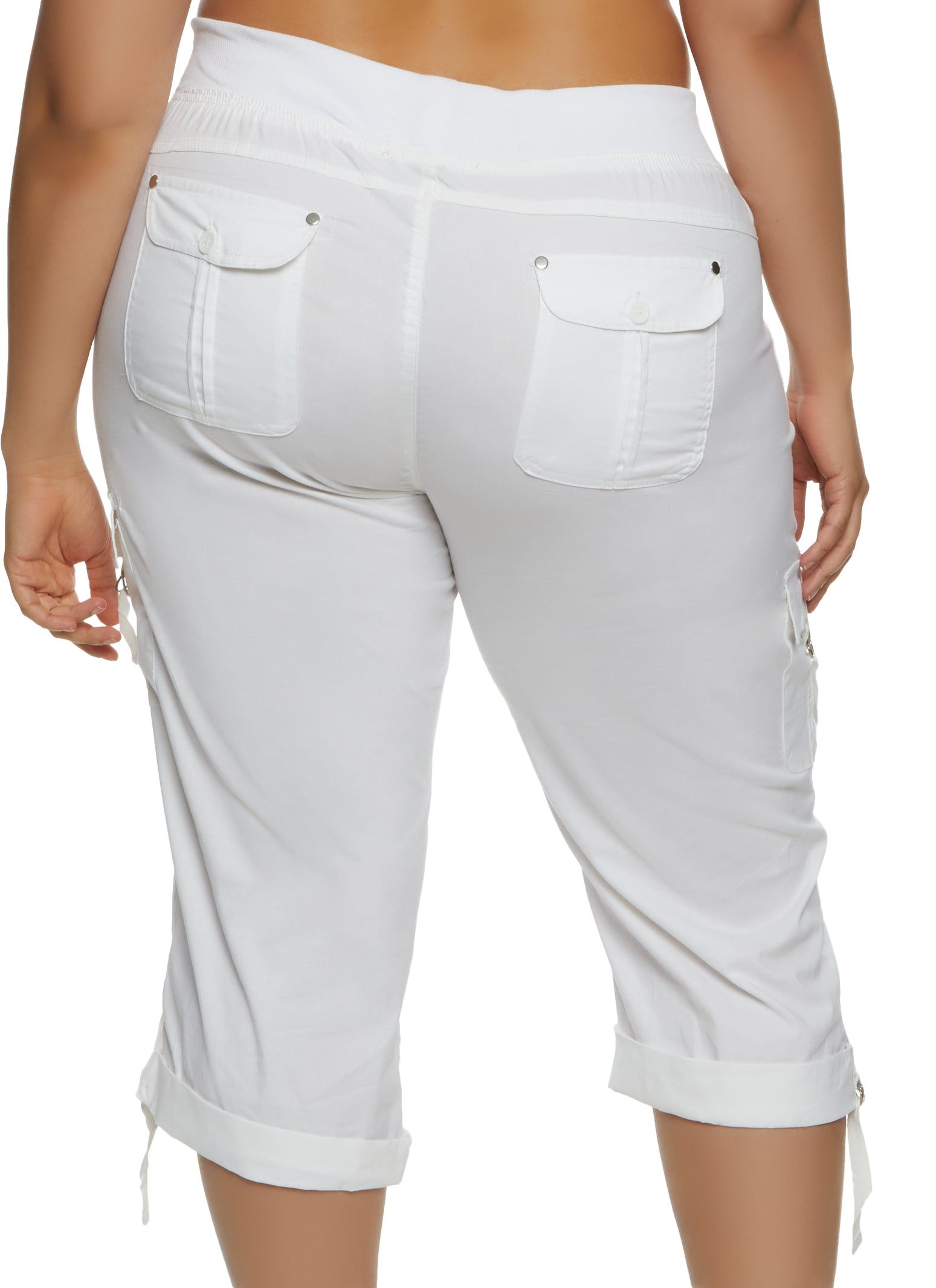 Plus Size Cuffed Cargo Capri Pants sold by Rainbow product image thumbnail 2