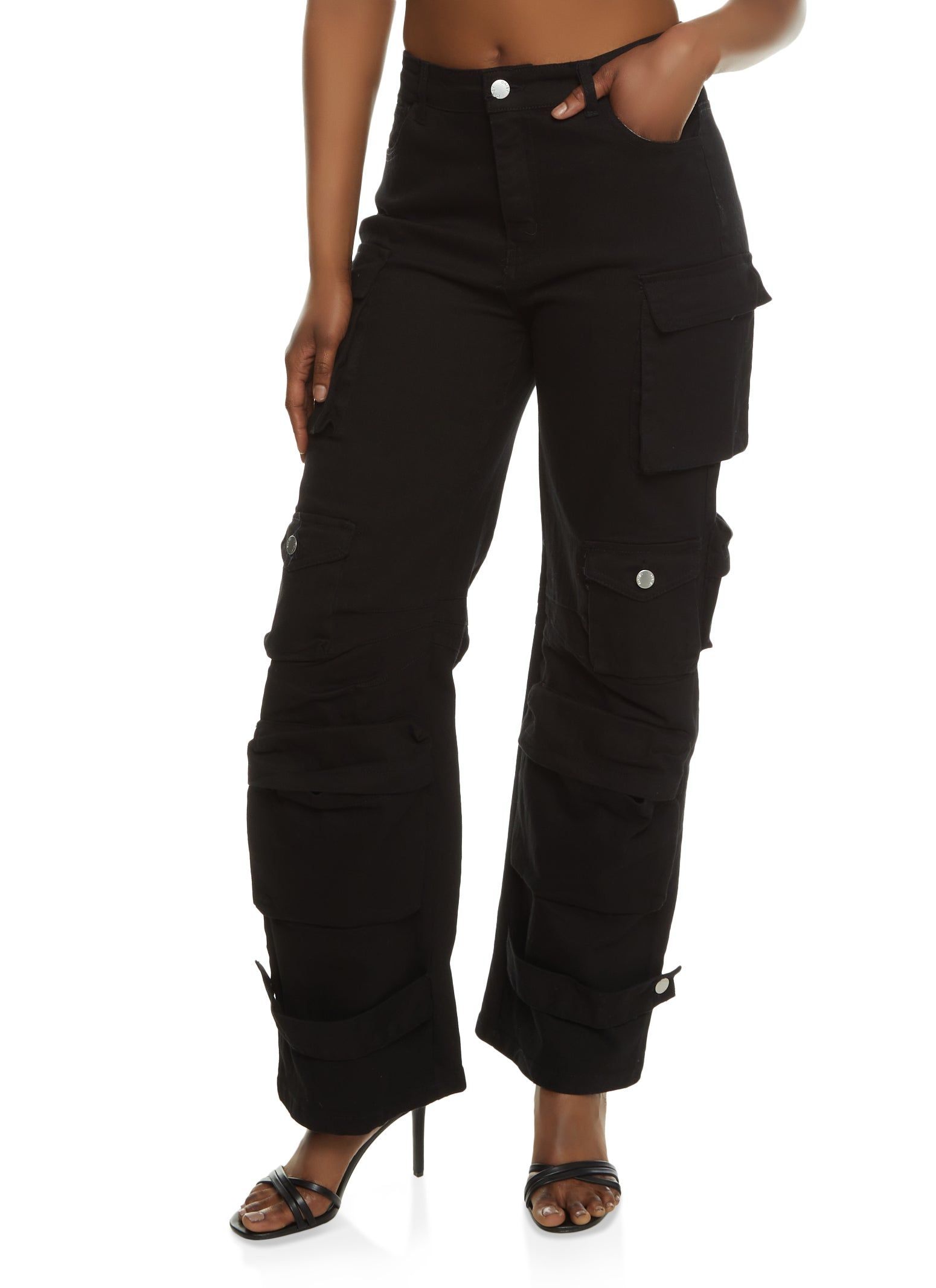 Twill Wide Leg Strap Cargo Pants sold by Rainbow product image thumbnail 2