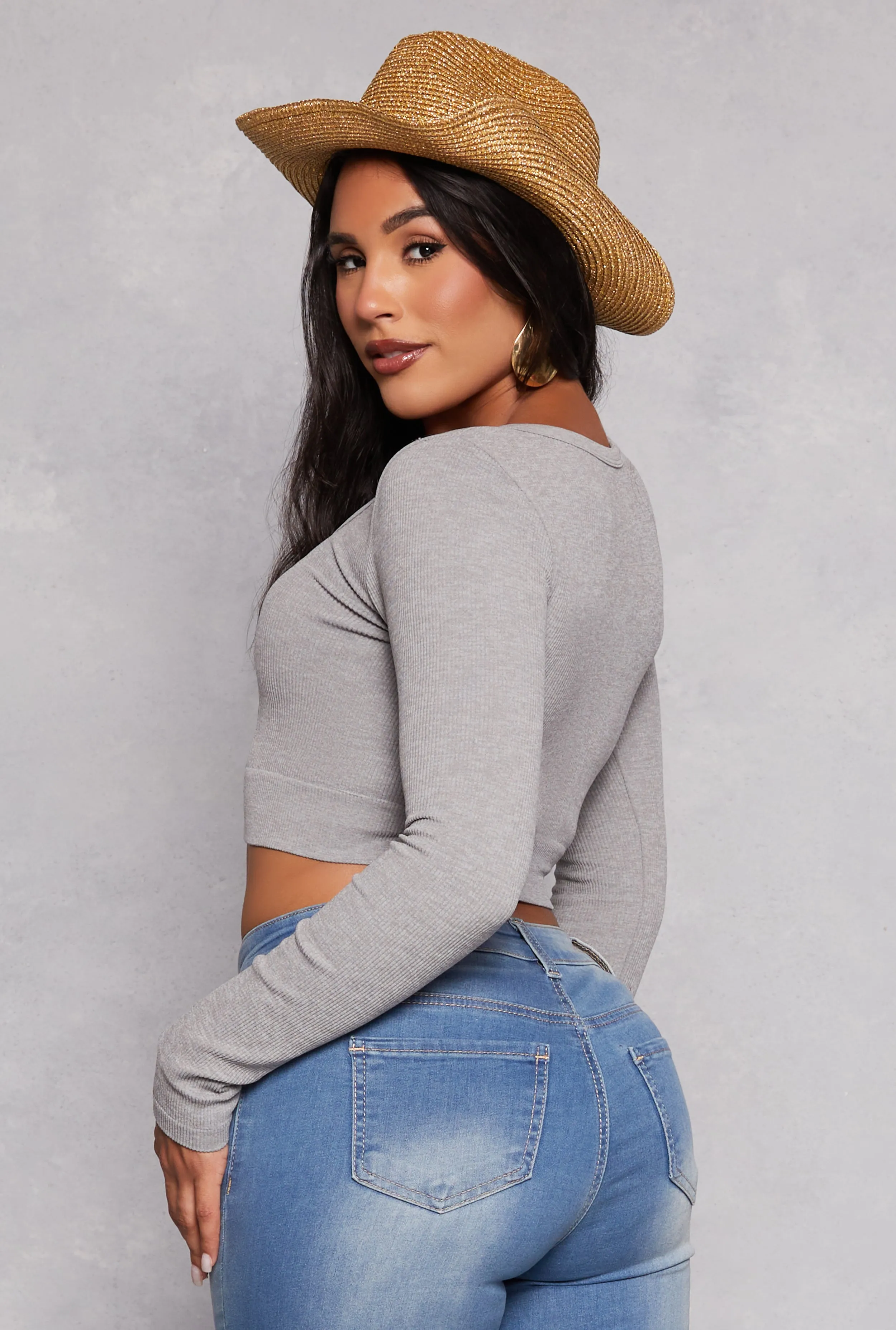 Seamless Ribbed Scoop Neck Crop Top sold by Rainbow product image thumbnail 3