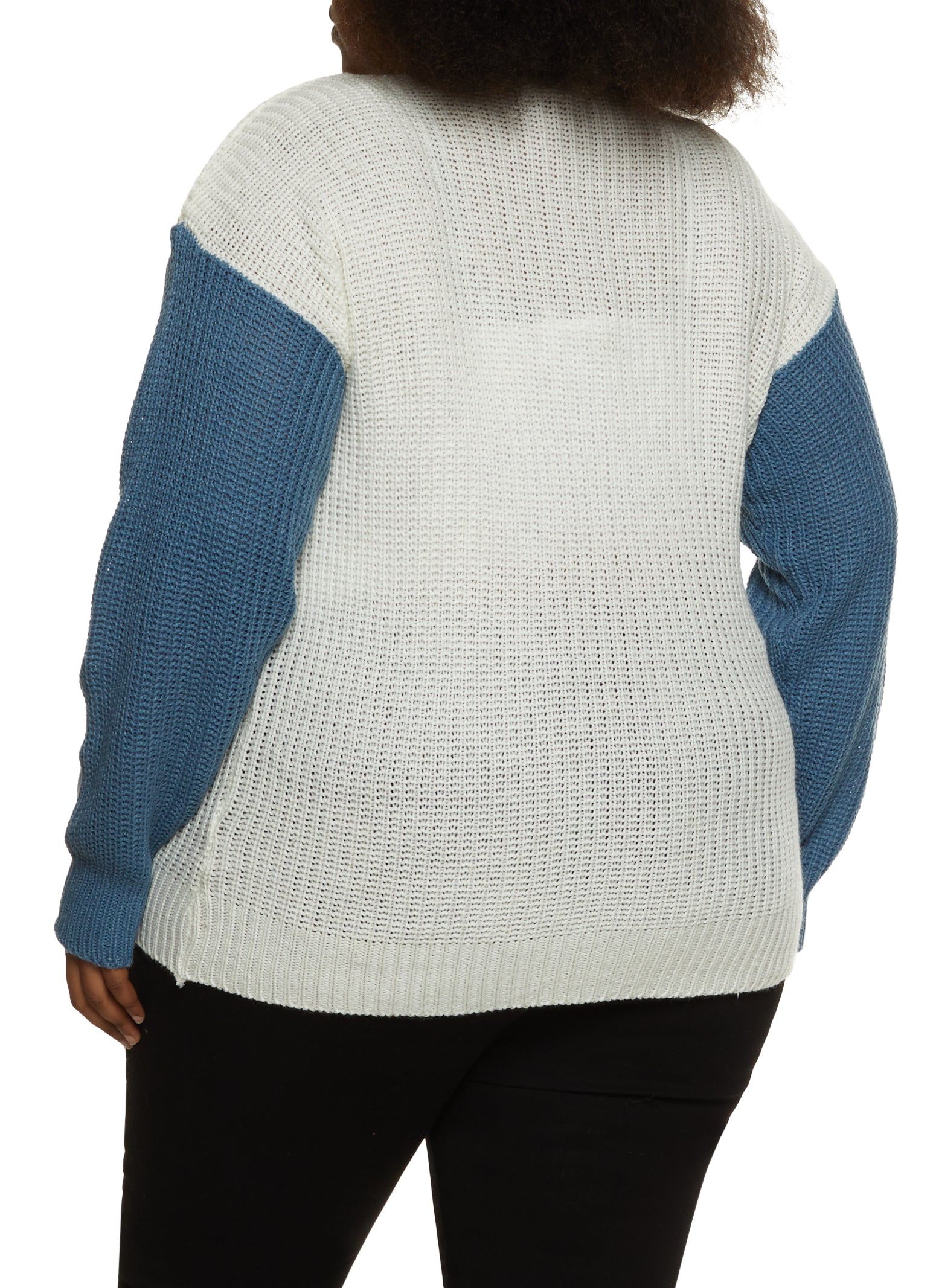 Plus Size Color Block Button Front Cardigan sold by Rainbow product image thumbnail 2