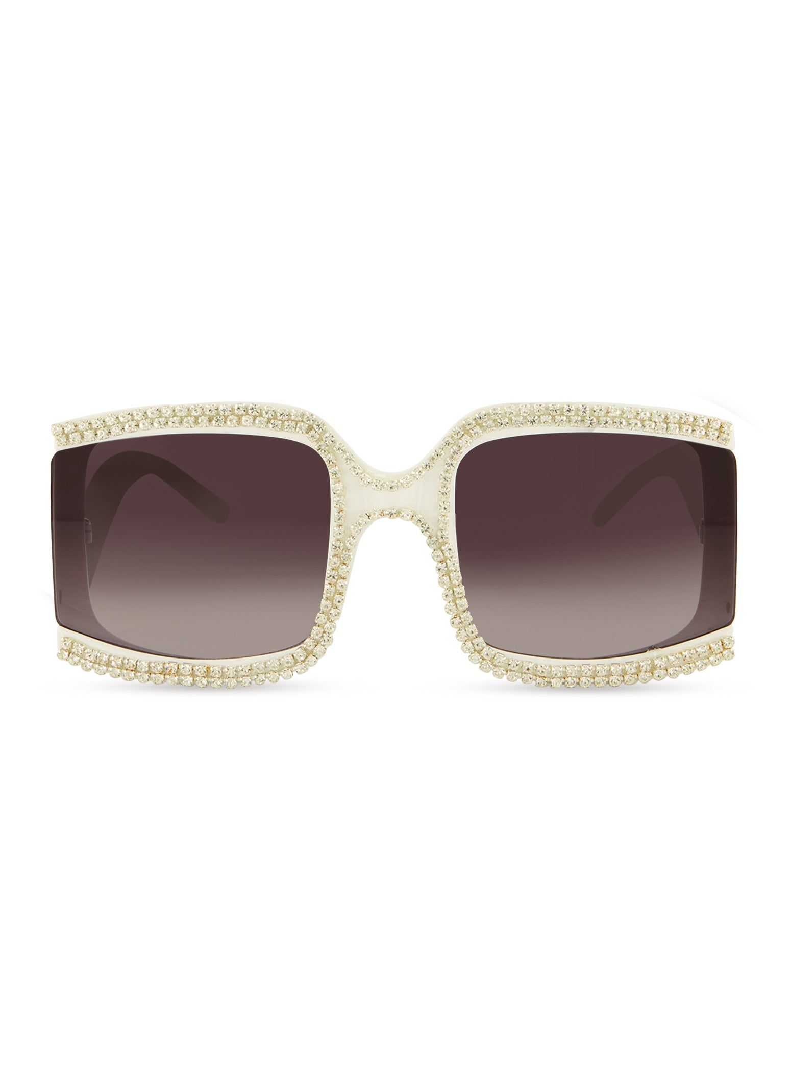 Rhinestone Trim Oversized Square Sunglasses sold by Rainbow