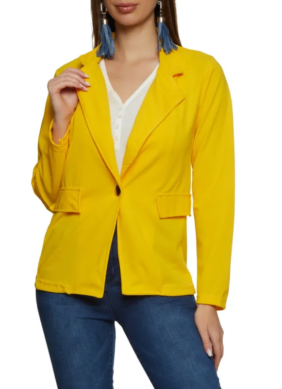 Notch Collar Buttoned Blazer sold by Rainbow