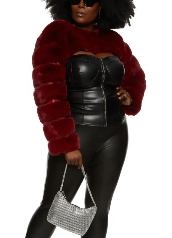 Plus Size Faux Fur Bolero Jacket sold by Rainbow