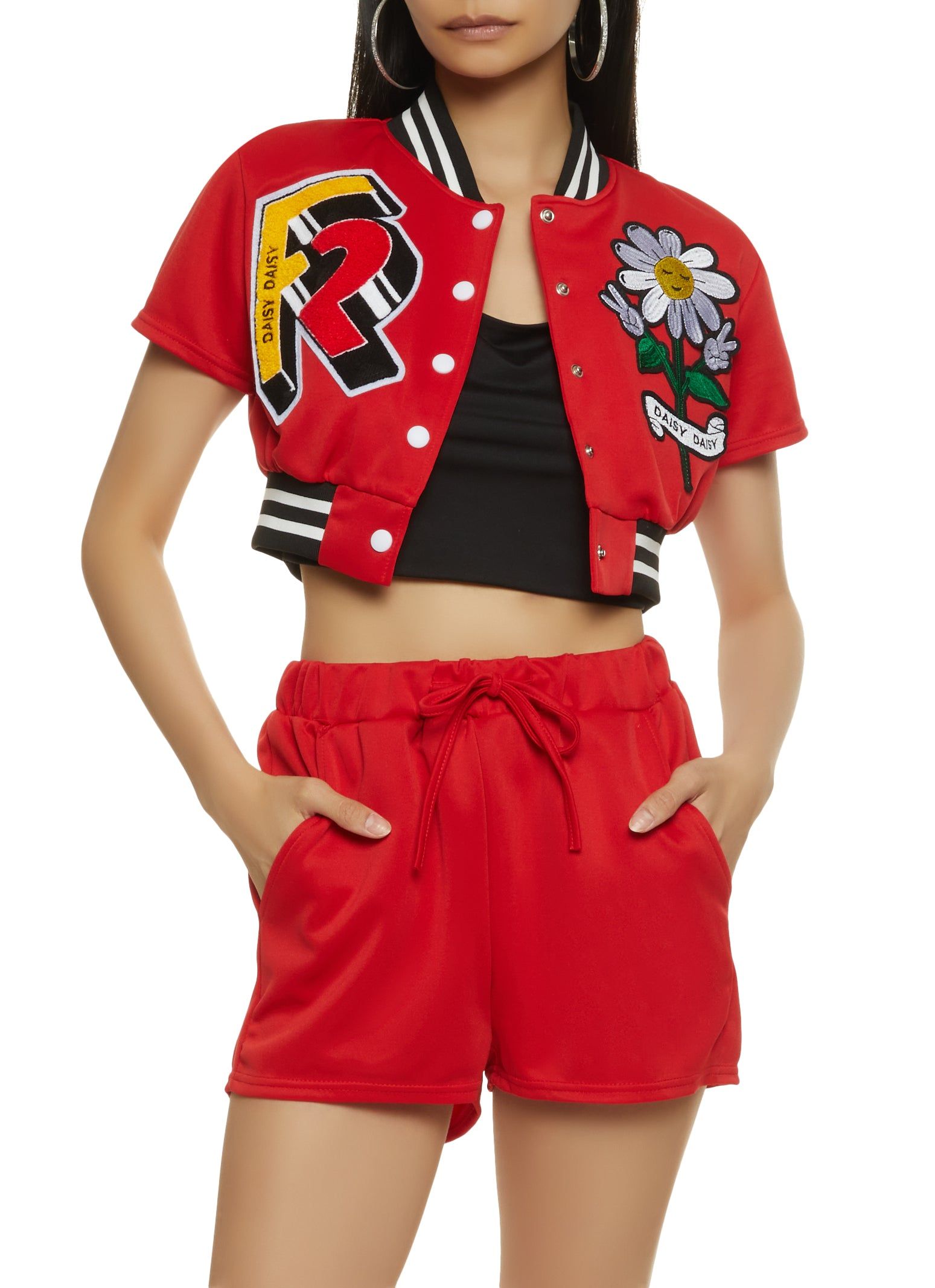 Daisy Patch Cropped Varsity Jacket sold by Rainbow product image thumbnail 2