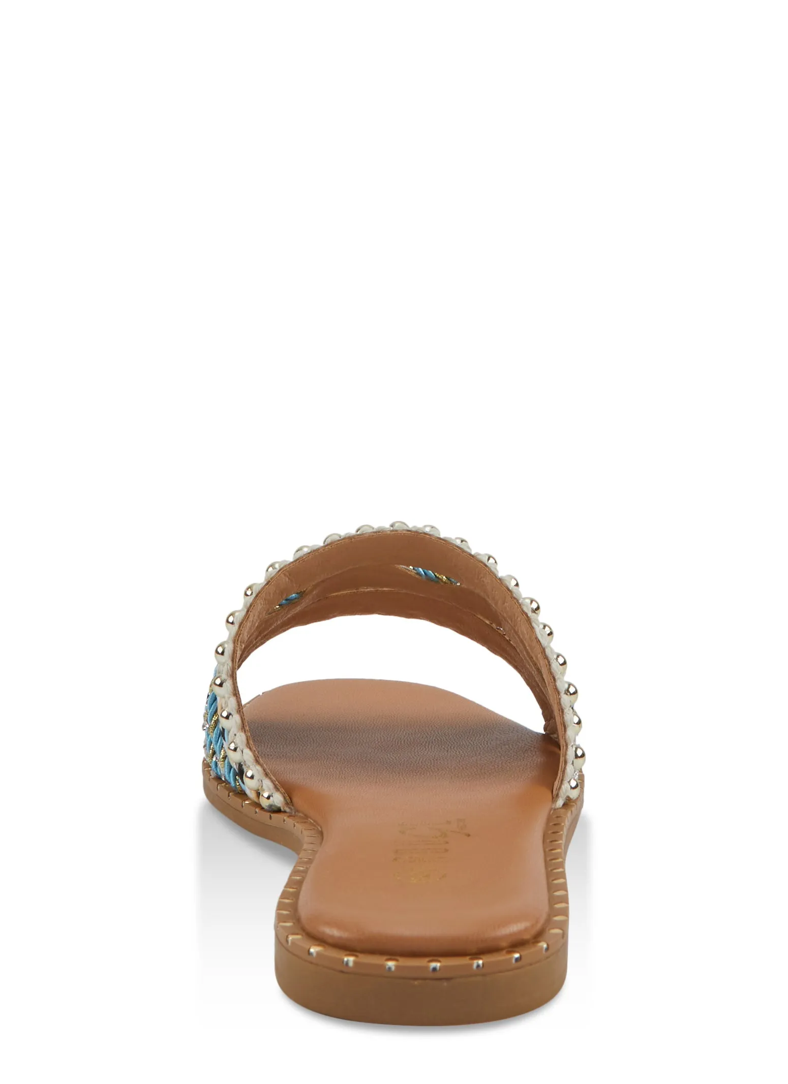 Studded Embroidered Sequin Cut Out Band Slide Sandals sold by Rainbow product image thumbnail 3